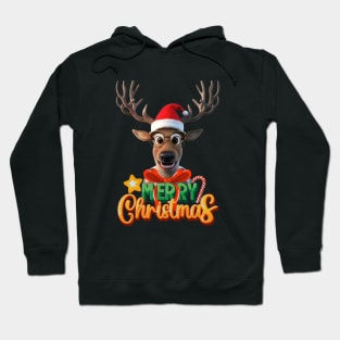 Santa's Reindeer: Festive Merry Christmas Design Hoodie